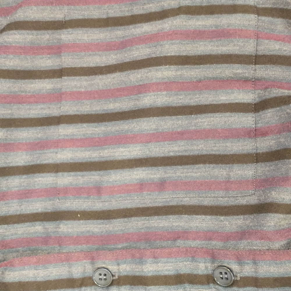 Striped Shirt Dress 90s Vintage Pockets Lightweight Fabric Dark Colorful Stripe - Picture 10 of 10